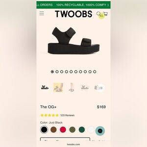 NEW without tags/box Twoobs size 41/womens 10 US The OG+ Sandals